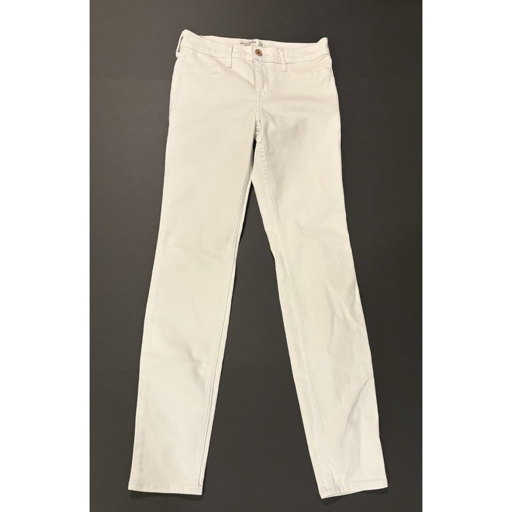 Abercrombie Kids Girls Super Skinny Slim 13/14 White Denim Jeans